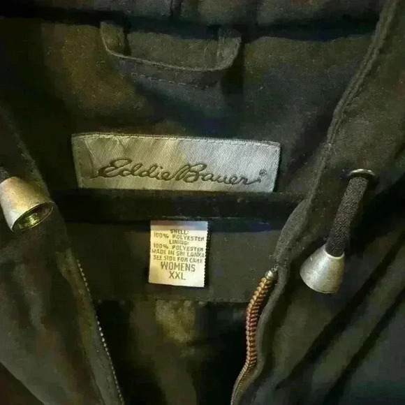 Women’s Eddie Bauer Black Hooded Light Weight Jacket Size XXL - Picture 2 of 3